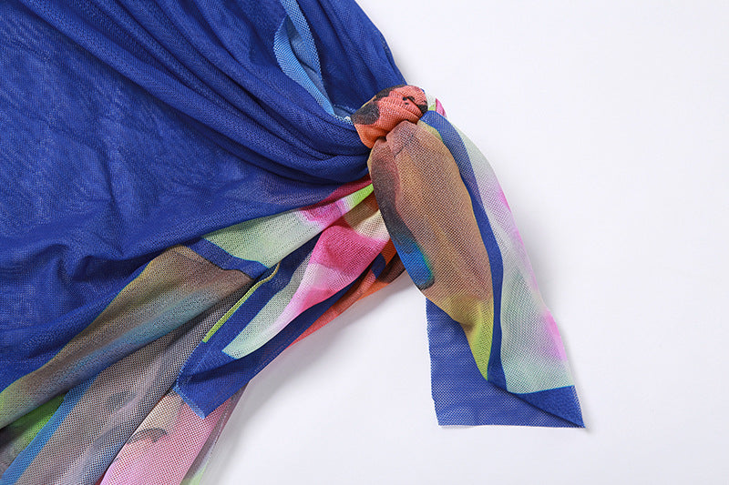 FACES Mesh Print Tie cloth - StreetChic