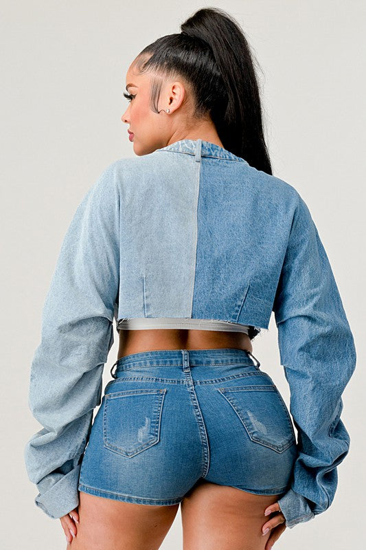 Patched Denim jacket