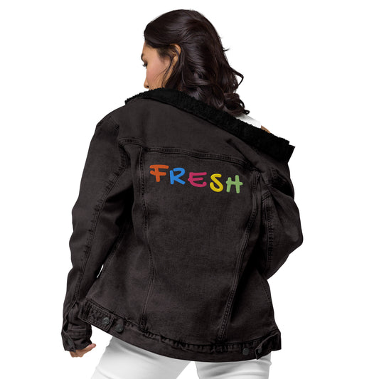 FRESH Unisex denim sherpa jacket